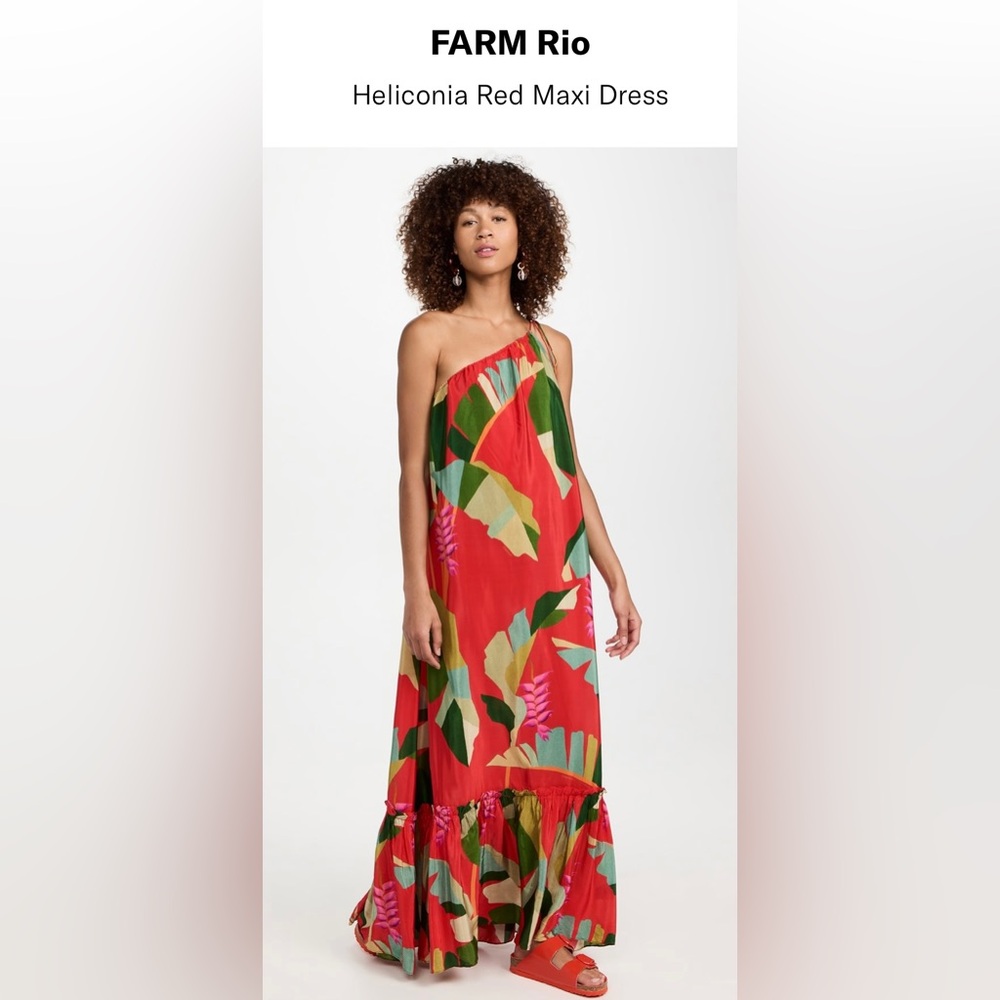 FARM Rio Heliconia Red Maxi Dress - S